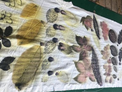 Stoff mit Ecoprint